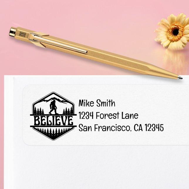 BigFoot Sasquatch Believe Forest Custom Address Label (Creator Uploaded)