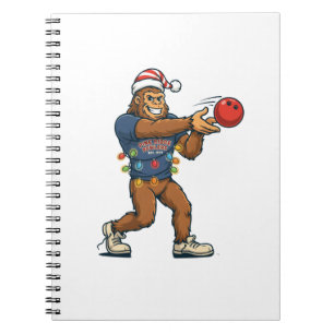 Bigfoot Sasquatch Bowling Funny Holiday Sports Notebook