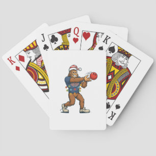 Bigfoot Sasquatch Bowling Funny Holiday Sports Poker Cards