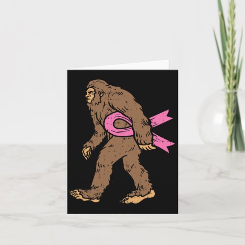 Bigfoot Sasquatch Breast Cancer Funny Awareness Ri Card