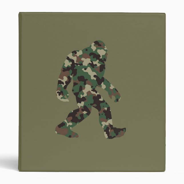 Bigfoot Sasquatch Camo 3 Ring Binder (Front)