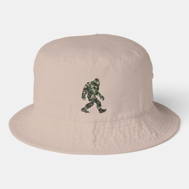 Bigfoot Sasquatch Camo Bucket Hat (Front)