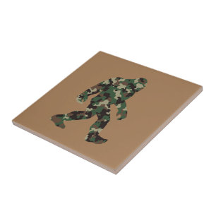 Bigfoot Sasquatch Camo Ceramic Tile