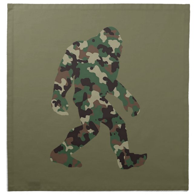Bigfoot Sasquatch Camo   Cloth Napkin (Front)
