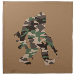 Bigfoot Sasquatch Camo  Cloth Napkin