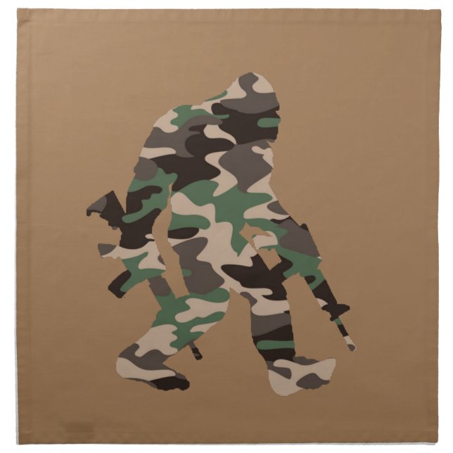 Bigfoot Sasquatch Camo  Cloth Napkin (Front)