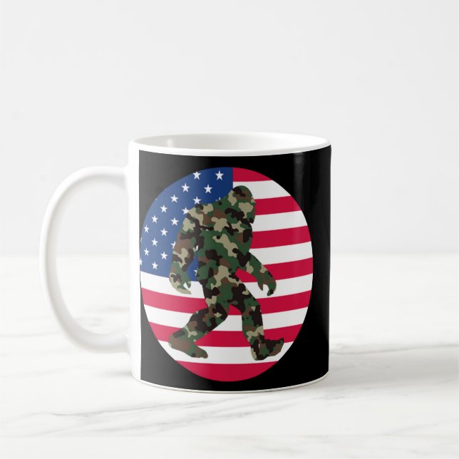 Bigfoot Sasquatch Camo Coffee Mug (Left)
