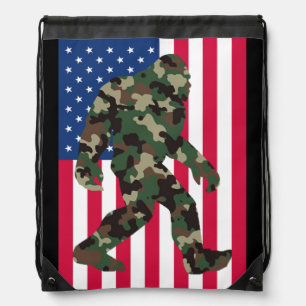 Bigfoot Sasquatch Camo  Drawstring Bag