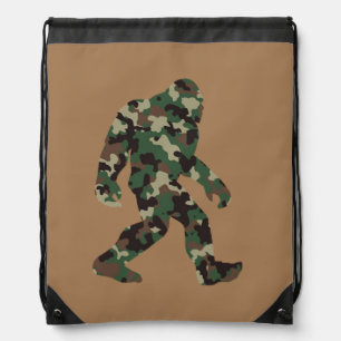 Bigfoot Sasquatch Camo Drawstring Bag