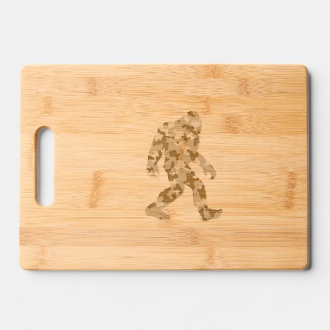 Bigfoot Sasquatch Camo Engraved Cutting Board (Front)