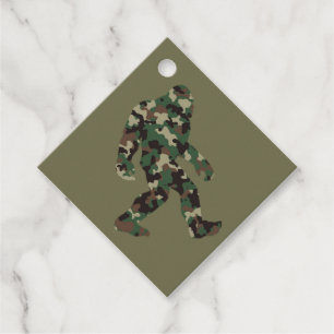 Bigfoot Sasquatch Camo Favor Tags