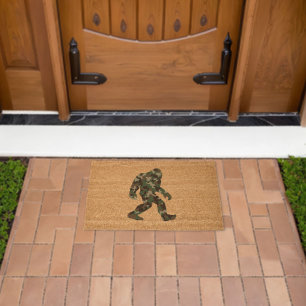 Bigfoot Sasquatch Camo Fiber Doormat
