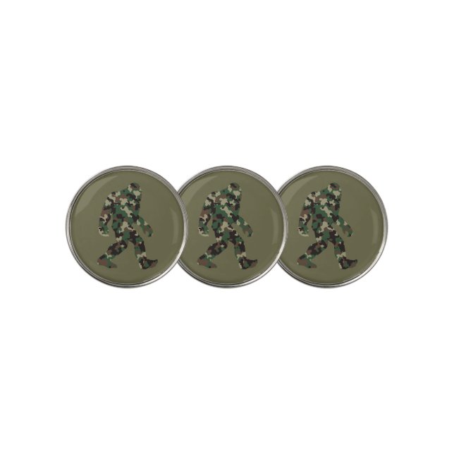 Bigfoot Sasquatch Camo Golf Ball Marker (3 Up)