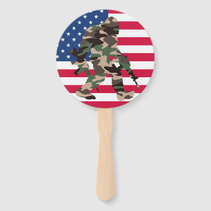 Bigfoot Sasquatch Camo  Hand Fan
