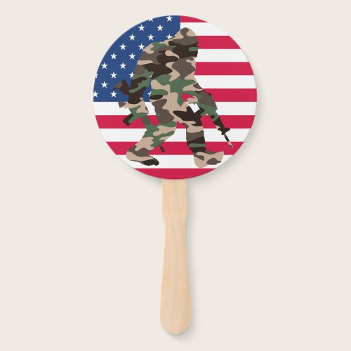 Bigfoot Sasquatch Camo  Hand Fan