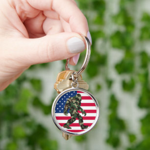 Bigfoot Sasquatch Camo Keychain