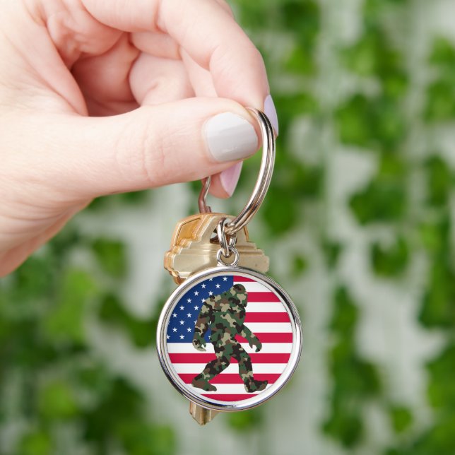 Bigfoot Sasquatch Camo Keychain (Hand)