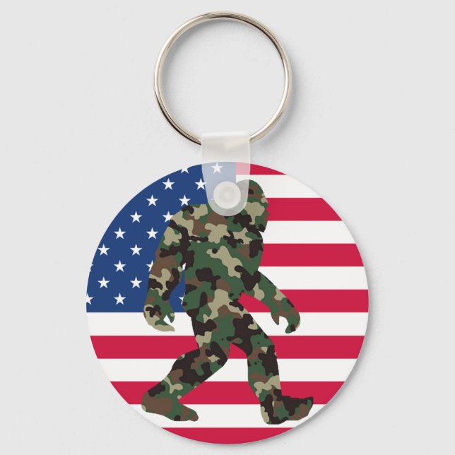Bigfoot Sasquatch Camo  Keychain (Front)