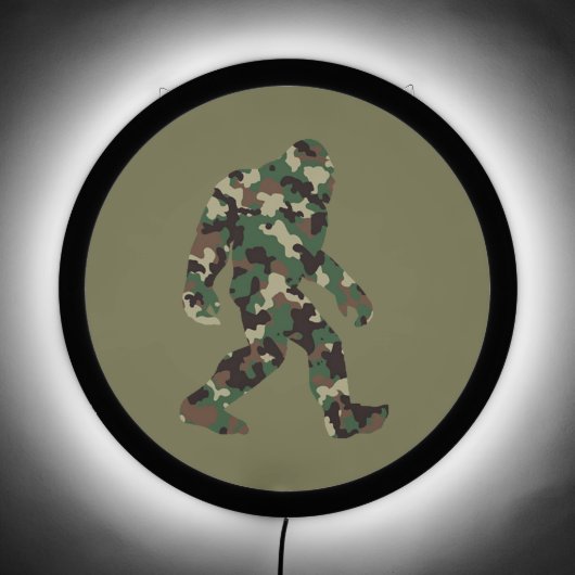 Bigfoot Sasquatch Camo LED Sign (Front)