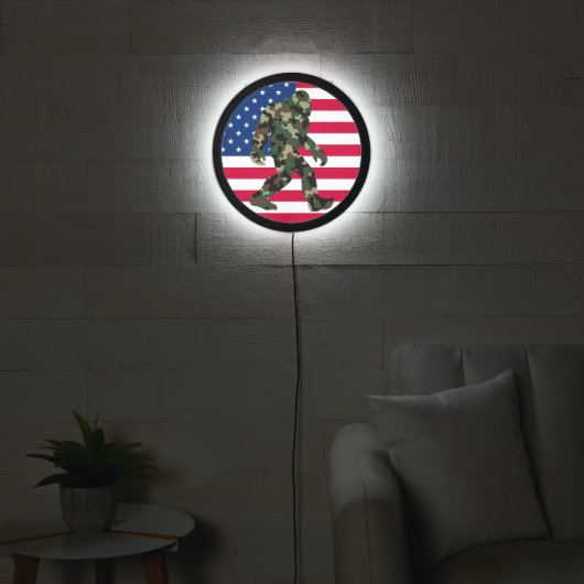 Bigfoot Sasquatch Camo LED Sign (Living Room)