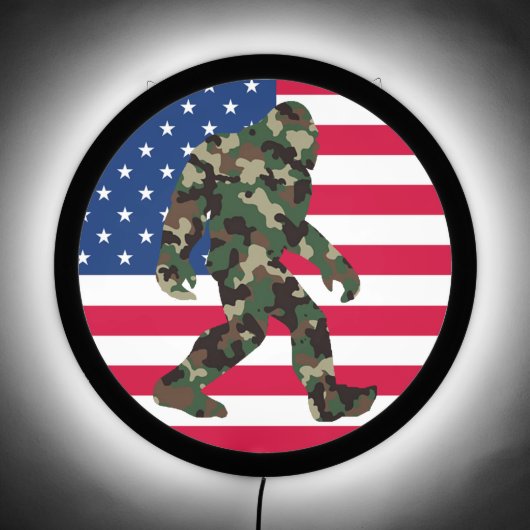 Bigfoot Sasquatch Camo LED Sign (Front)