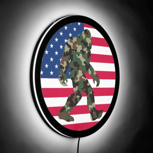Bigfoot Sasquatch Camo LED Sign (Angle)