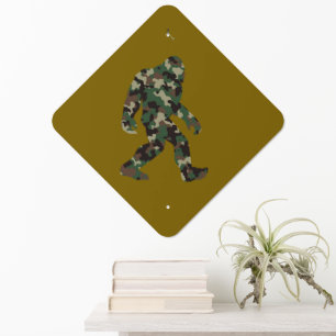 Bigfoot Sasquatch Camo    Metal Sign