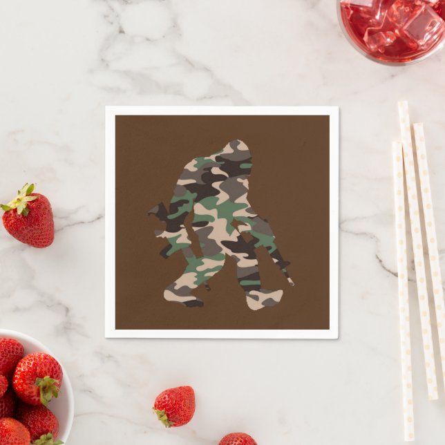 Bigfoot Sasquatch Camo  Napkins (Insitu)