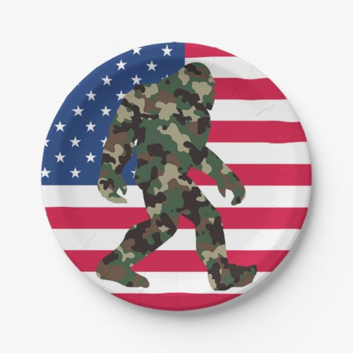 Bigfoot Sasquatch Camo     Paper Plates