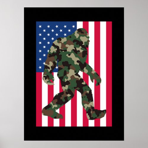 Bigfoot Sasquatch Camo       Poster