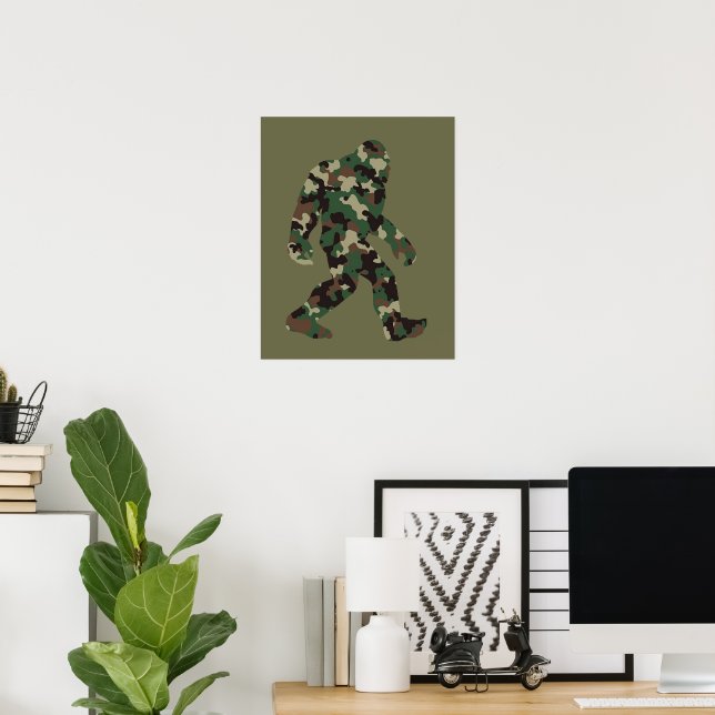 Bigfoot Sasquatch Camo Poster (Home Office)