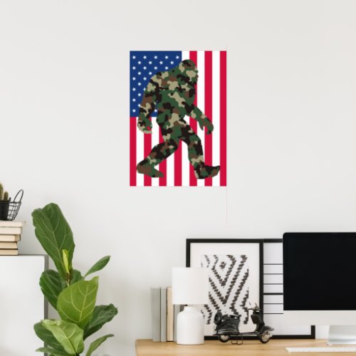 Bigfoot Sasquatch Camo  Poster