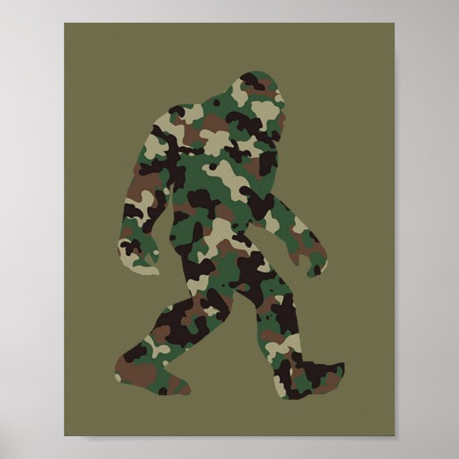 Bigfoot Sasquatch Camo      Poster (Front)