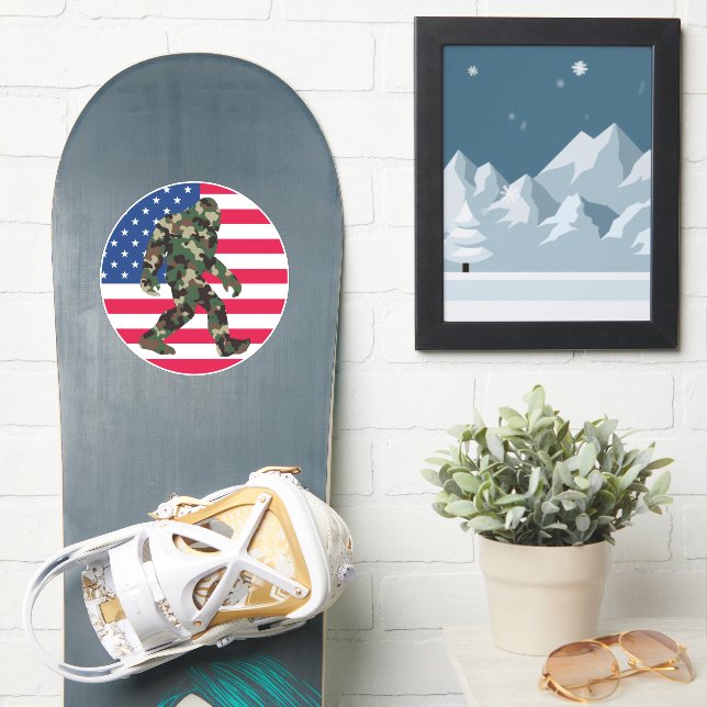 Bigfoot Sasquatch Camo   Sticker (Snowboard)