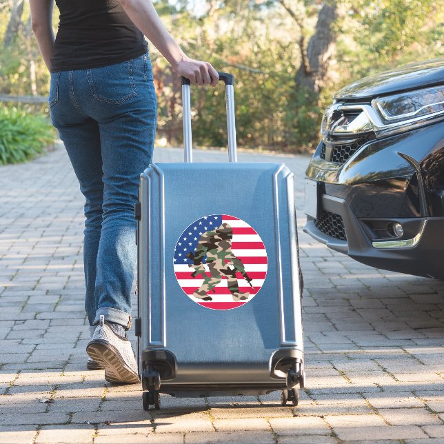 Bigfoot Sasquatch Camo    Sticker (Suitcase Insitu)