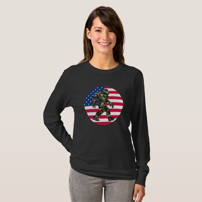 Bigfoot Sasquatch Camo   T-Shirt (Front Full)
