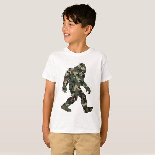Bigfoot Sasquatch Camo      T_Shirt