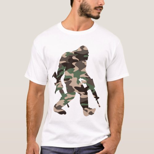 Bigfoot Sasquatch Camo T_Shirt