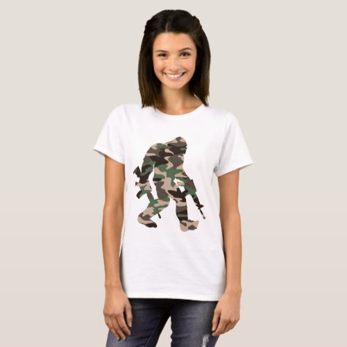 Bigfoot Sasquatch Camo     T_Shirt