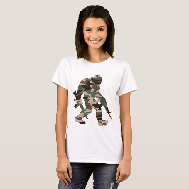 Bigfoot Sasquatch Camo     T-Shirt (Front Full)