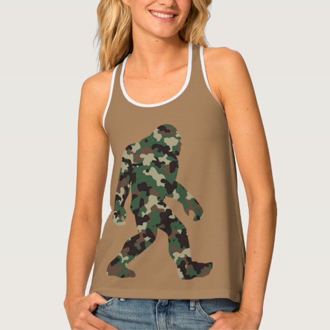 Bigfoot Sasquatch Camo Tank Top (Front)