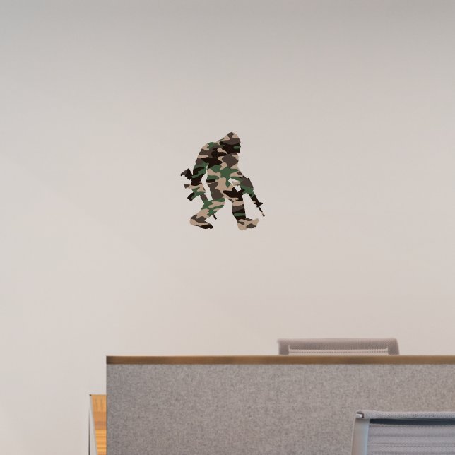 Bigfoot Sasquatch Camo  Wall Decal (Office)