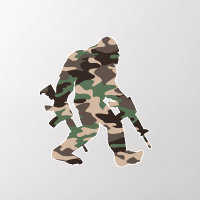 Bigfoot Sasquatch Camo Wall Decal