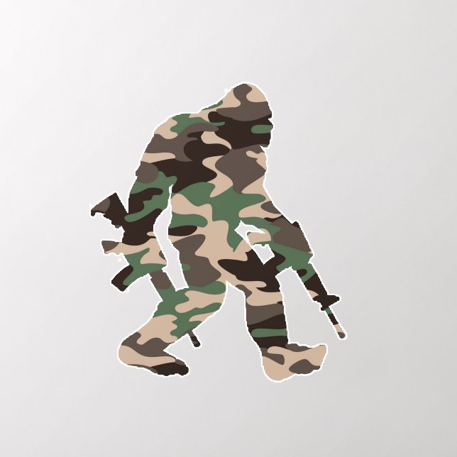 Bigfoot Sasquatch Camo Wall Decal (Insitu 2)