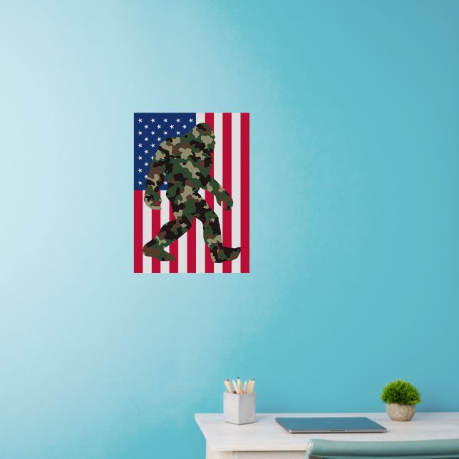 Bigfoot Sasquatch Camo    Wall Decal (Home Office)