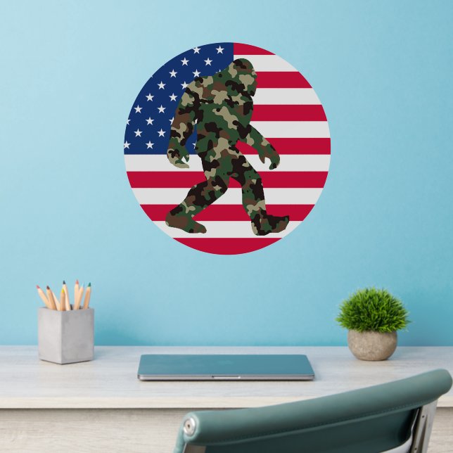Bigfoot Sasquatch Camo    Wall Decal (Home Office 2)