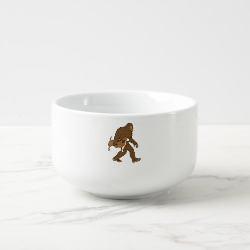 Bigfoot Sasquatch Carrying Basset Hound Soup Mug