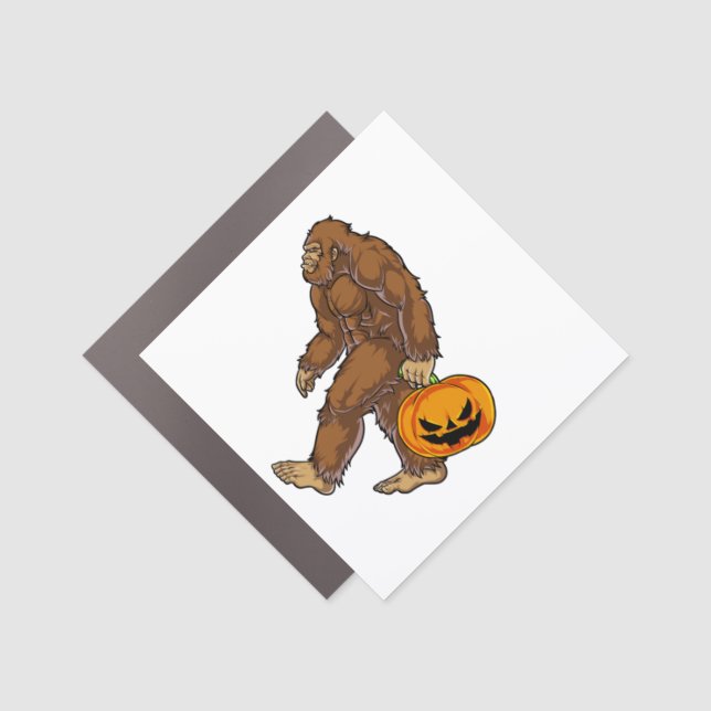 Bigfoot Sasquatch Carrying Car Magnet (Front)