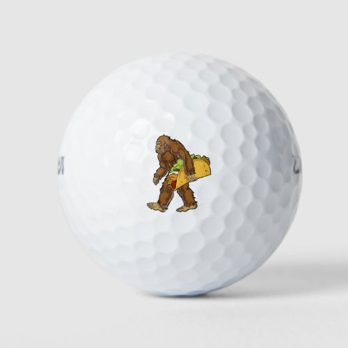 Bigfoot Sasquatch Carrying Taco Golf Balls