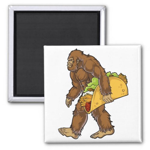 Bigfoot Sasquatch Carrying Taco Magnet